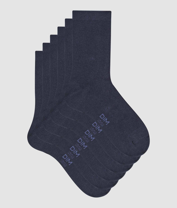DIM Pacco da 3 paia di calze in cotone blu navy da donna Dim