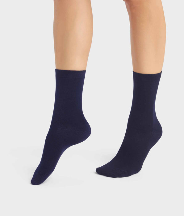 DIM Pacco da 2 calze da donna blu navy Dim in viscosa di bambù
