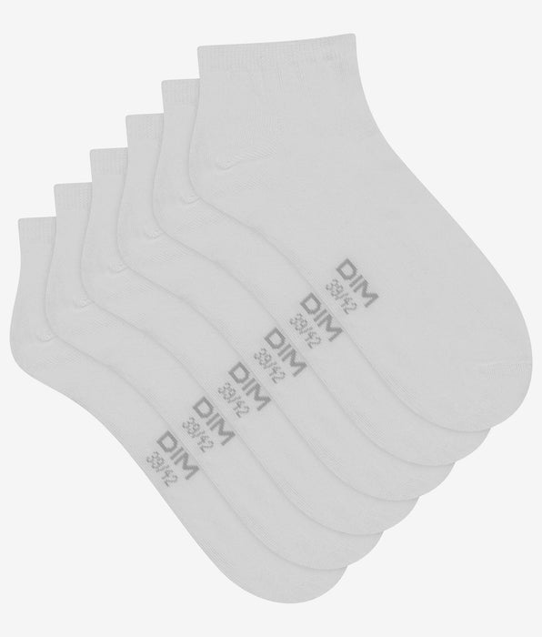 DIM Pacco da 3 calze corte bianche da Uomo - Dim Cotton