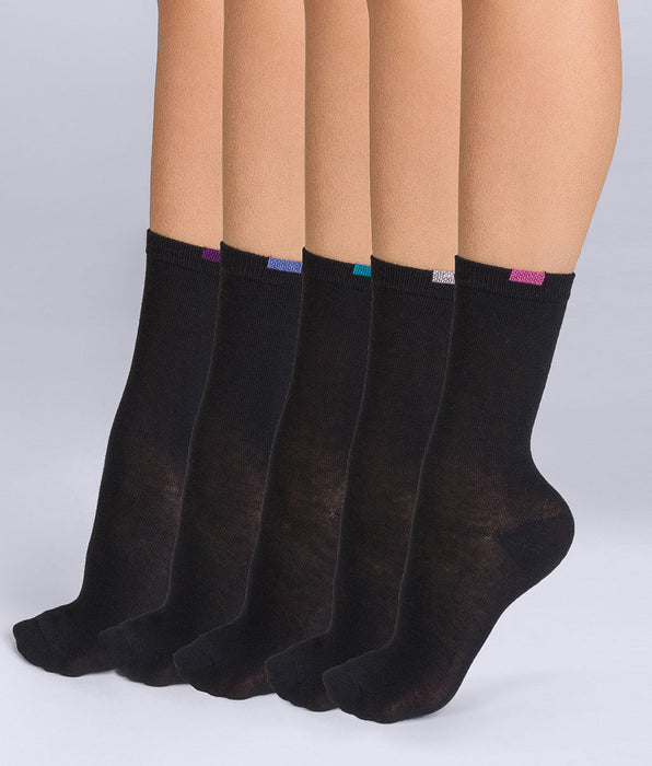 DIM Pacco da 5 calze EcoDIM nere da donna