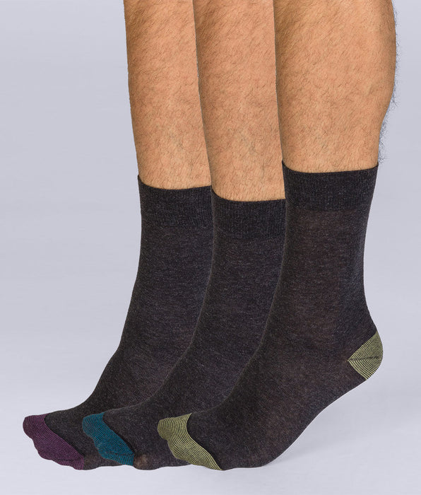 DIM Pacco da calze in cotone da uomo, stile mix and match, da 3 pezzi