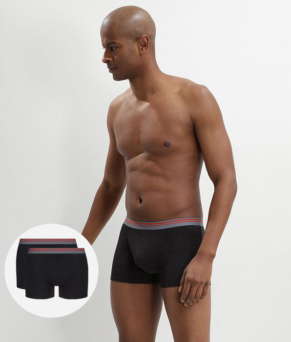 DIM Pacco da 2 boxer in cotone elasticizzato nero da uomo Daily Colors