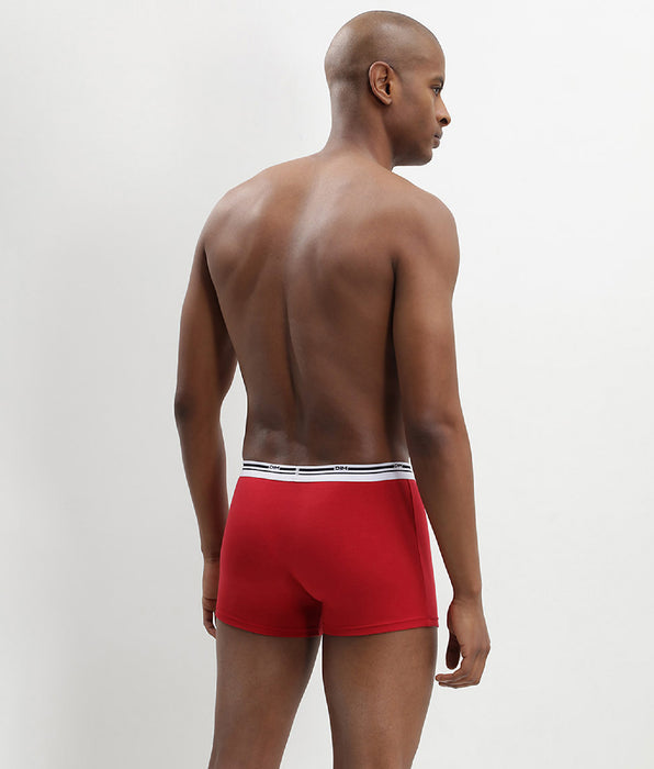 DIM Pacco da 2 boxer in cotone elasticizzato Blu Denim e Rosso Lava Daily Colors