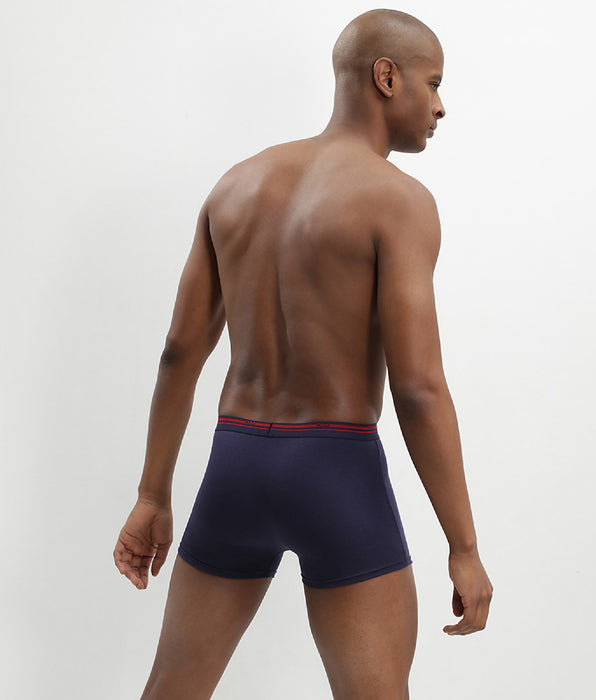 DIM Boxer Daily Colors in cotone blu denim e rosso lava elasticizzato Pacco da 3 pezzi