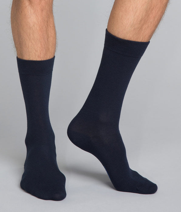 DIM Calze in cotone Basic blu X3 da uomo