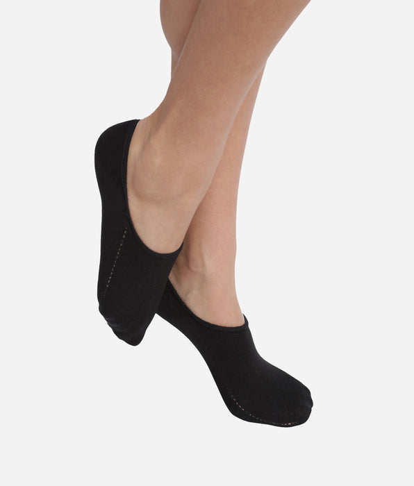 DIM Calzini corti da donna speciali per scarpe da ginnastica in cotone Nero Dim Invisifit