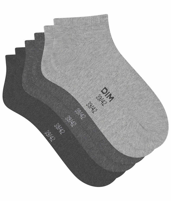 DIM Pacco da 3 paia di calze corte grigio antracite da donna Dim Cotone