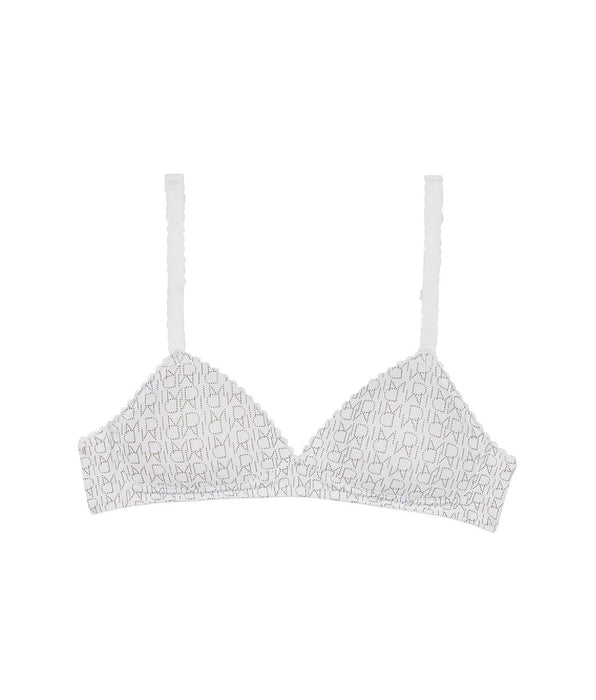 DIM Reggiseno a triangolo bianco con logo stampato DIM Touch Girl