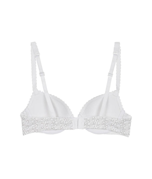 DIM Reggiseno bianco da bambina con ferretto e stampa logo DIM Touch