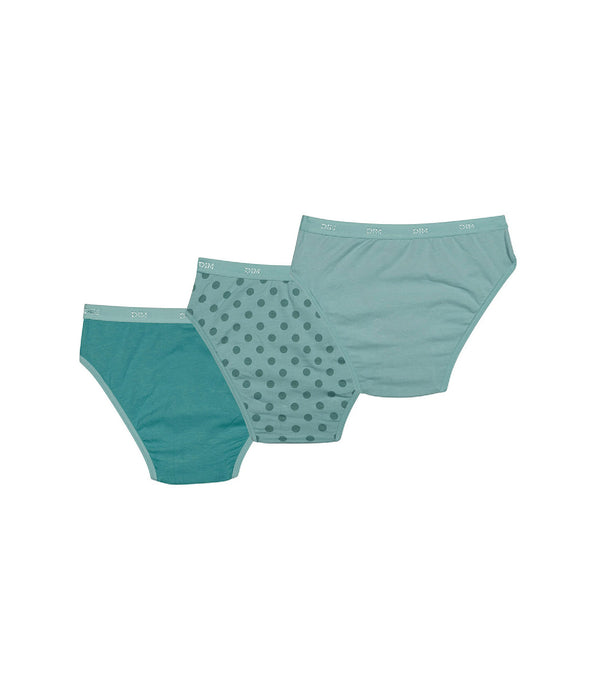 DIM Les Pockets Pack of 3 girls' polka-dot stretch cotton briefs