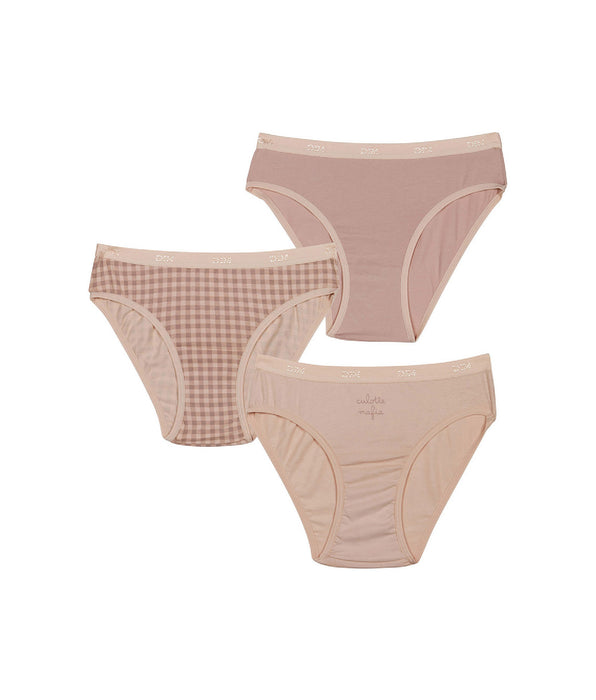 DIM Les Pockets Pacco da 3 slip in cotone elasticizzato verde acqua da bambina