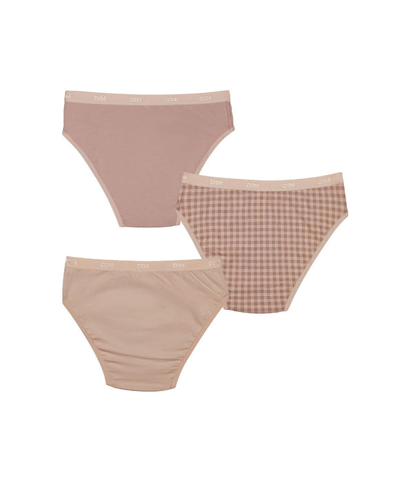 DIM Les Pockets Pacco da 3 slip in cotone elasticizzato verde acqua da bambina