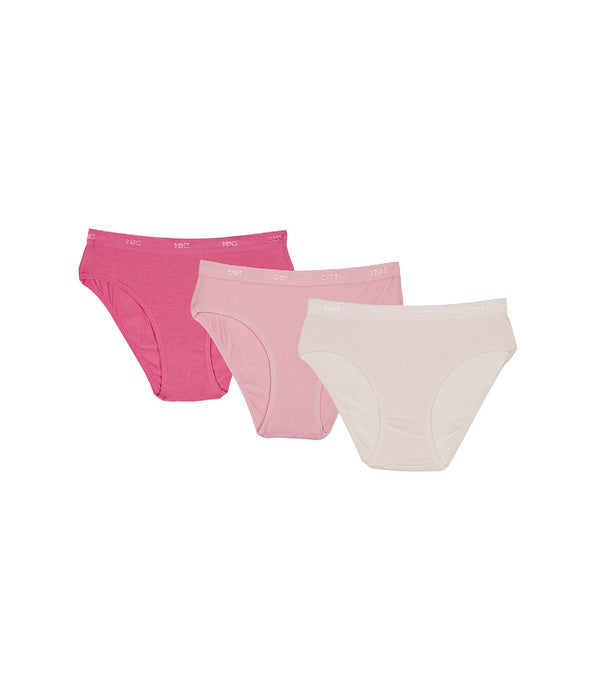 DIM Les Pockets Girl Pacco da 3 slip rosa e madreperla