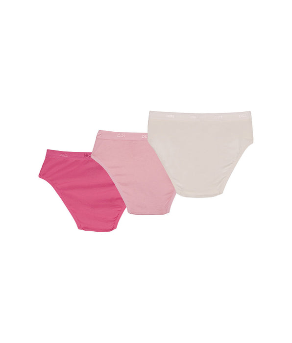 DIM Les Pockets Girl Pacco da 3 slip rosa e madreperla