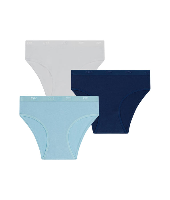 DIM Pacco da 3 slip da bambina Azur Les Pockets Ecodim Kids