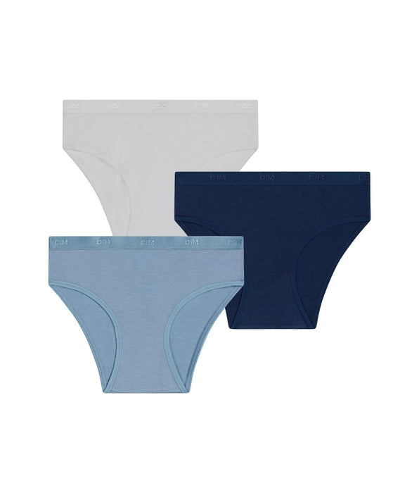 DIM Pacco da 3 mutandine da bambina Glacier Les Pockets Ecodim Kids