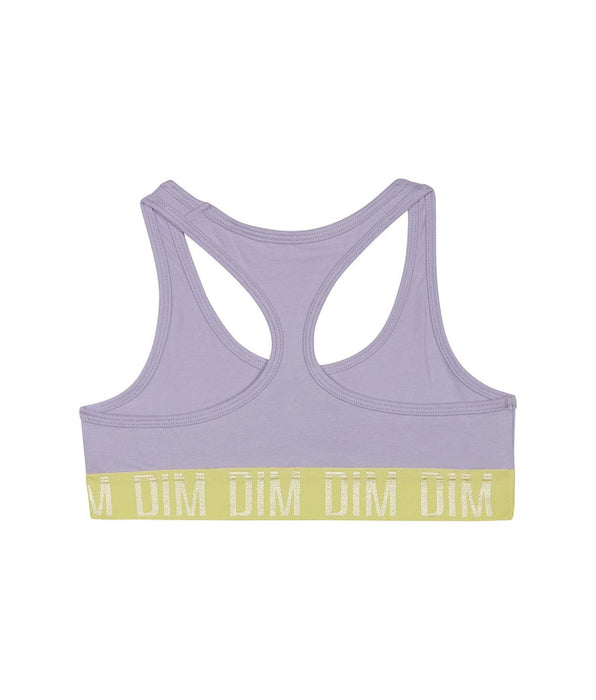 DIM Reggiseno sportivo bambina Lila in cotone elasticizzato con fascia di sostegno Anice Dim Sport