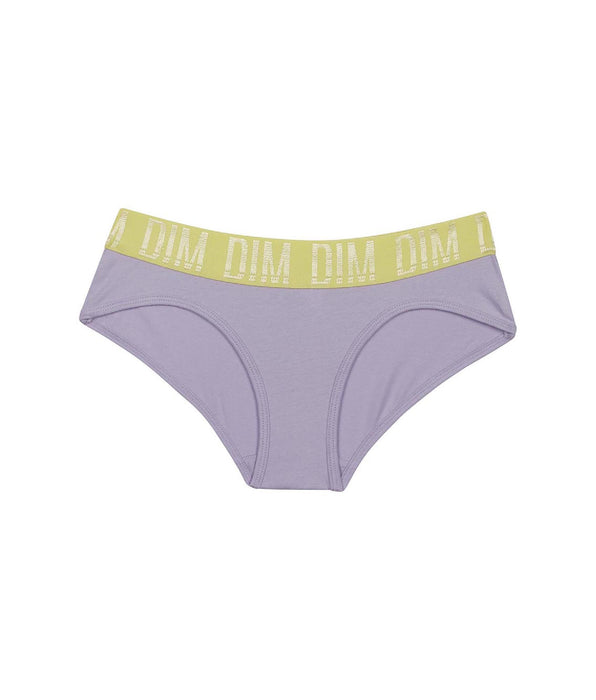 DIM Shorty bambina in cotone elasticizzato Lila con fascia Anis in vita Dim Sport