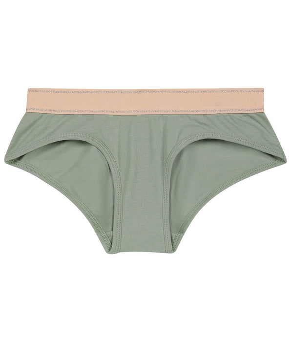 DIM Shorty da bambina in verde salvia e rosa Dim Sport
