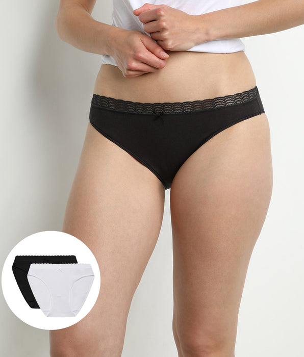 DIM Pacco da 2 slip da donna bianchi e neri DIM Fashion