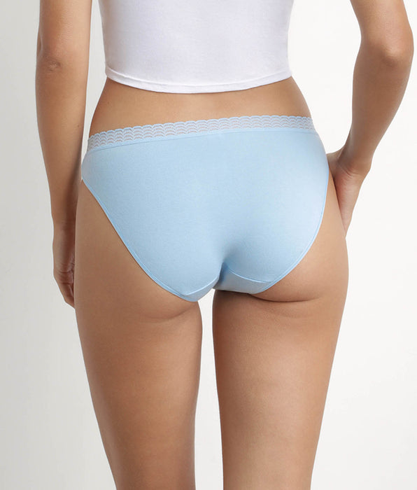 DIM Pacco da 2 slip da donna in cotone elasticizzato grigio blu Dim Fashion