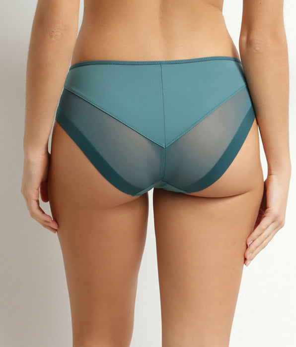 DIM Slip da donna semitrasparente in microfibra verde Dim Generous