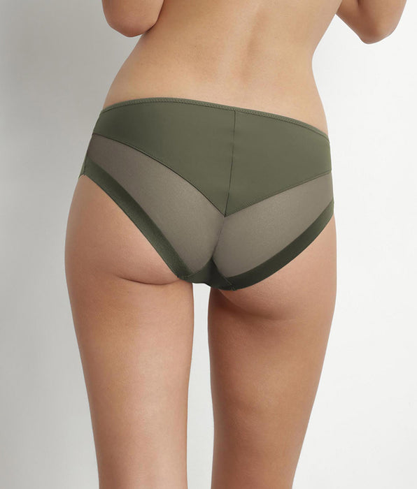 DIM Slip donna verde tennis in microfibra e tulle Dim Generous
