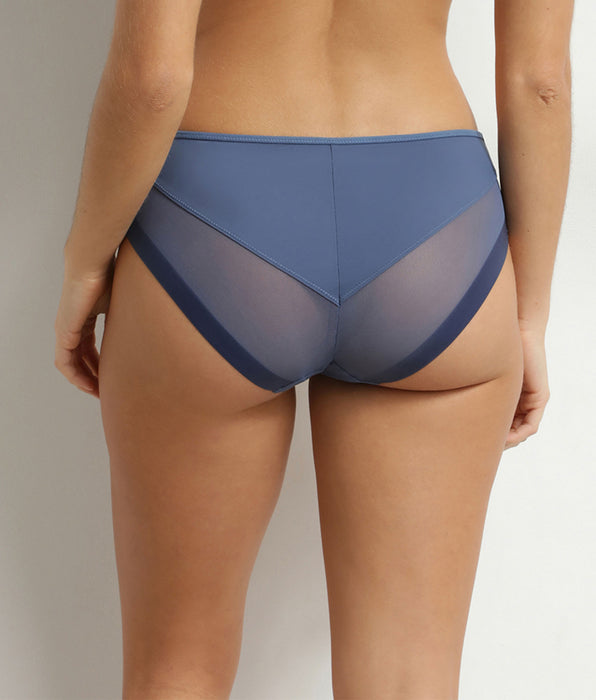 DIM Slip da donna semitrasparente in microfibra blu Dim Generous