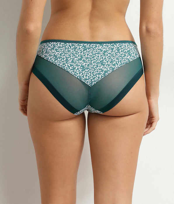 DIM Slip da donna in microfibra e tulle verde Hydro Dim Generous
