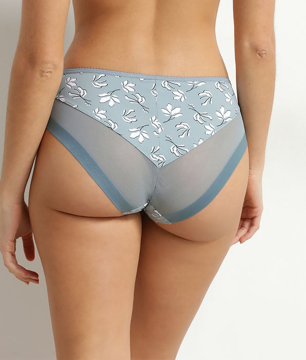 DIM Slip da donna in microfibra e tulle Salvia fiorita Dim Generous