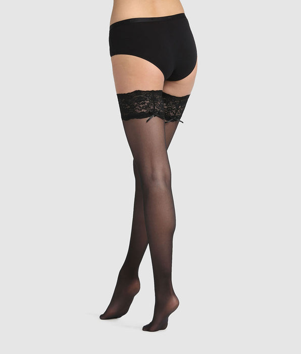 DIM Calze lunghe semi-opache nere in pizzo DIM Up Sexy 25D
