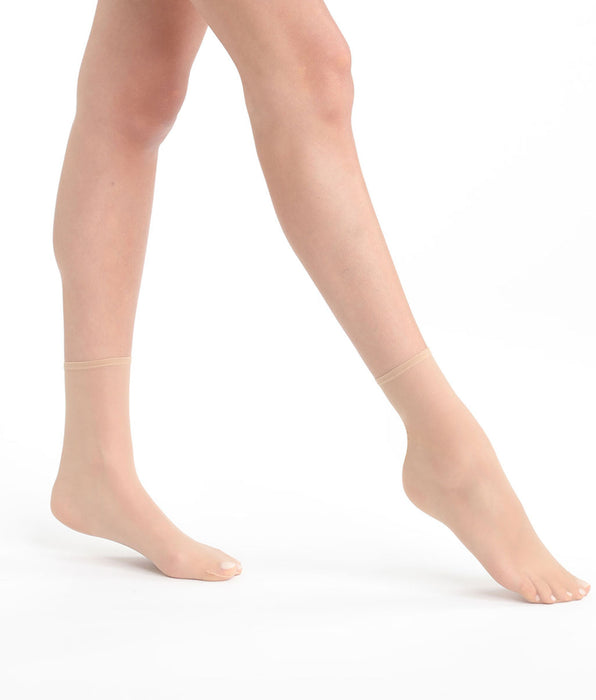 DIM Dim Sublime Voile Pack of 2 pairs of women's ankle socks Nude Ivory
