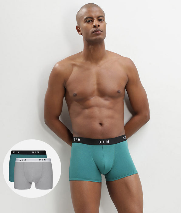 DIM Uomo Boxer in cotone elasticizzato multipack verde smeraldo Dim Originals