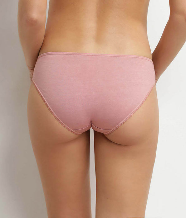 DIM Slip da donna in microfibra e tulle plumetis Rosa Generous Coton Bio