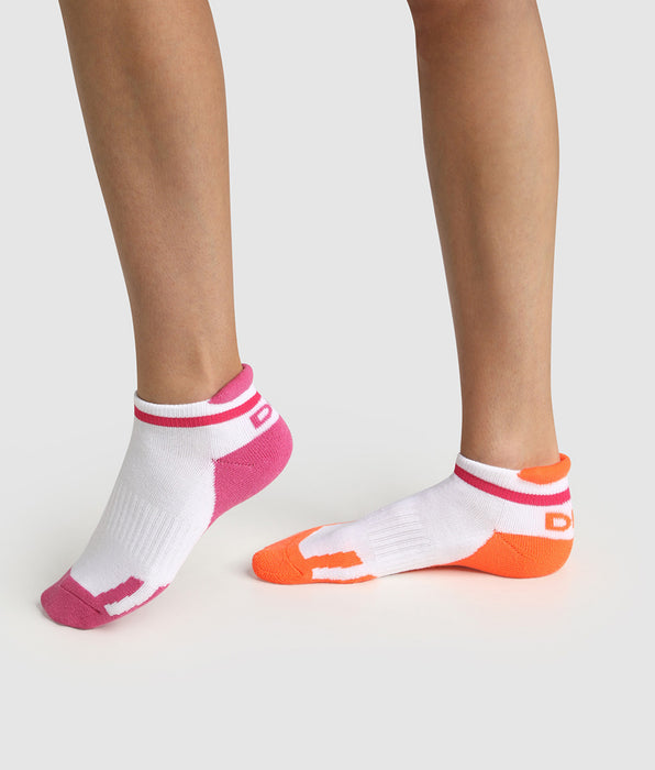 DIM Pacco da 2 paia di calzini retrò rosa corallo per bambini Dim Sport