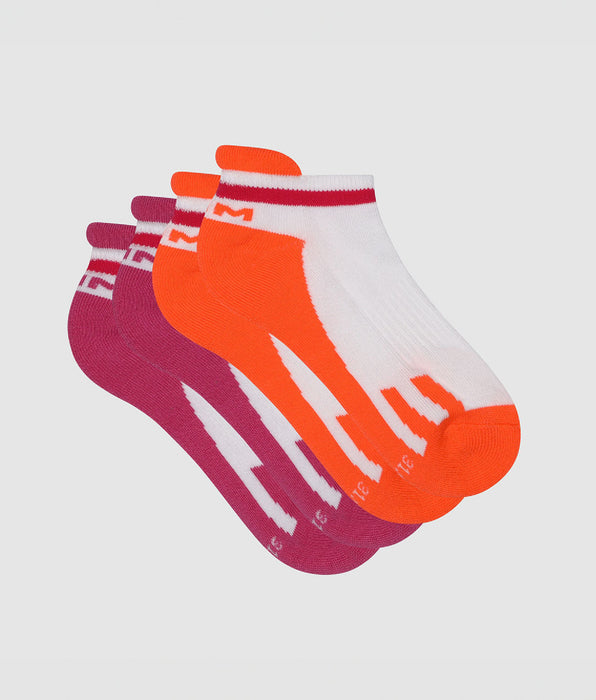 DIM Pacco da 2 paia di calzini retrò rosa corallo per bambini Dim Sport