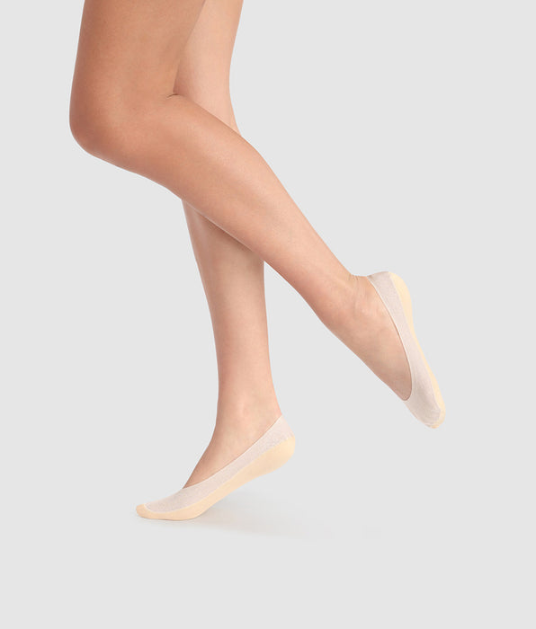DIM Protezioni per piedi in lurex beige fantasia Dim InvisiFit
