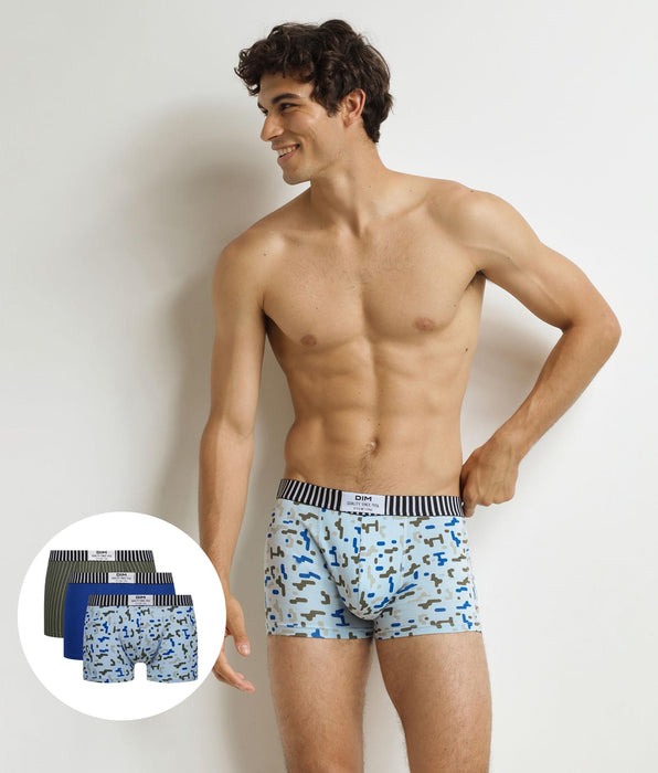 DIM Pacco da 3 boxer da uomo Black Blue Khaki Dim Vibes