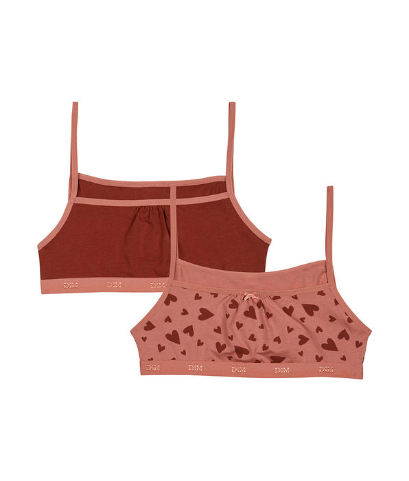DIM Pacco da 2 reggiseni Les Pockets Sand Heart in cotone elasticizzato