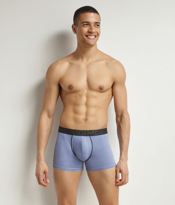 DIM Boxer da uomo in cotone modal blu con cintura a contrasto Dim Classic