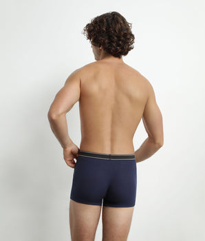Men's boxer shorts in ribbed modal cotton Dark blue Dim Elegant