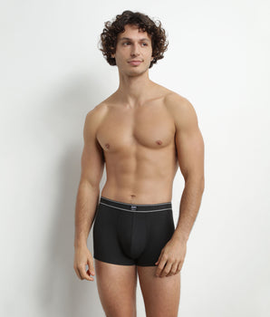 Men's ribbed modal cotton boxer shorts Black Dim Elegant