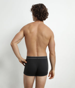 Men's ribbed modal cotton boxer shorts Black Dim Elegant