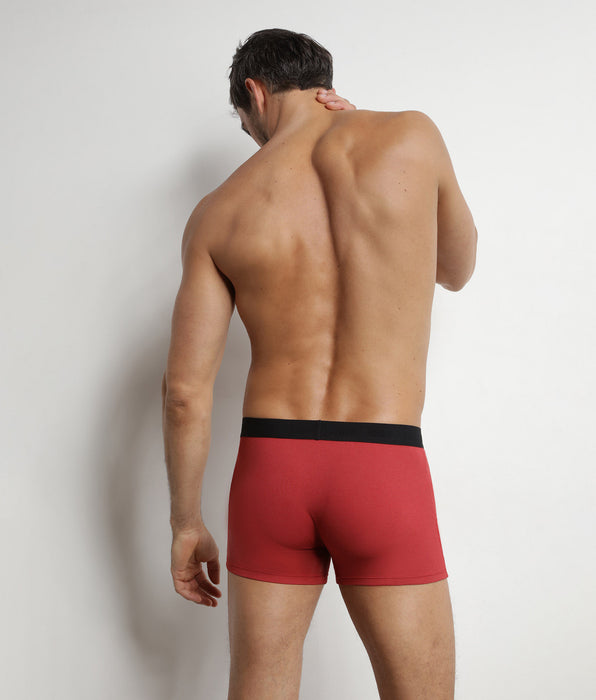 DIM Boxer da uomo in cotone modal a coste Rosso Dim Élégant