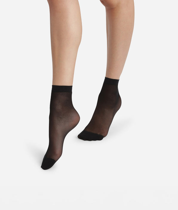DIM Pacco da 2 paia di fantasmini in lycra rinforzata nera Ultra Resist