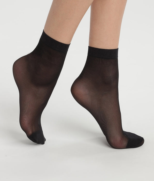 DIM Pacco da 2 paia di fantasmini in lycra rinforzata nera Ultra Resist