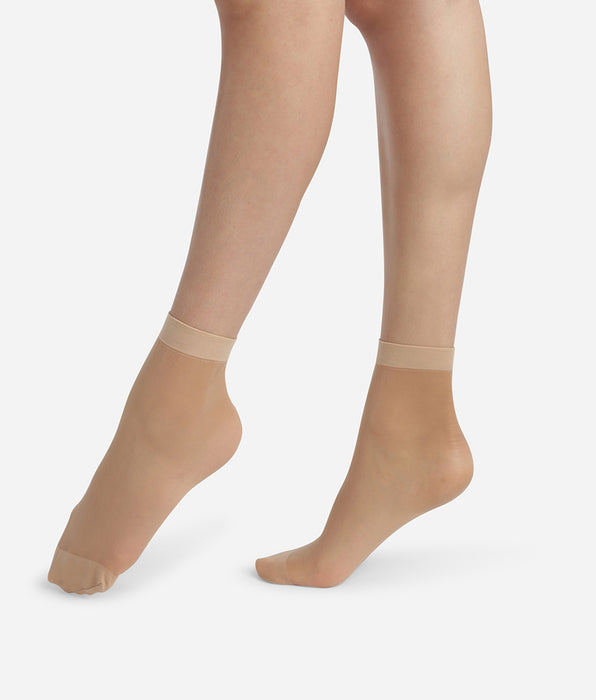 DIM Pacco da 2 paia di calzini in velo rinforzato Ultra Resist Beige Radiance