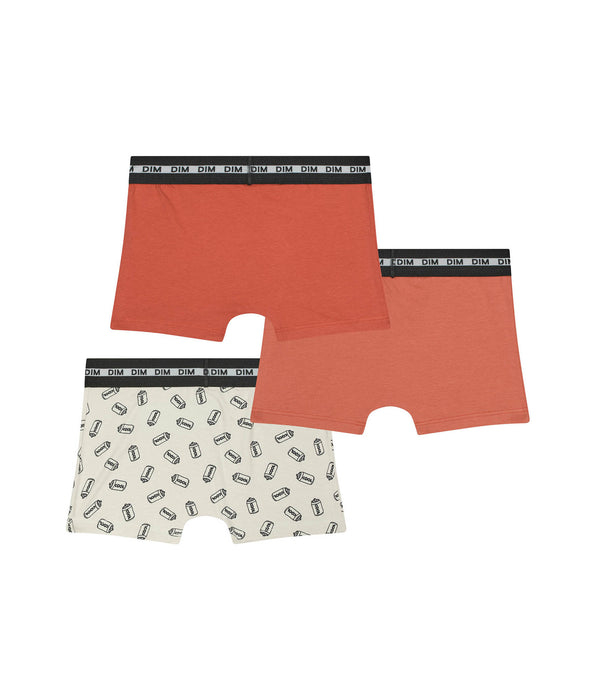 DIM Pacco da 3 boxer arancioni con motivo Soda per ragazzi Dim in cotone elasticizzato