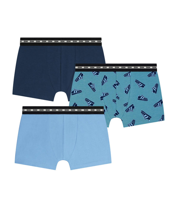 DIM Pacco da 3 boxer da bambino in cotone elasticizzato con motivi Streetwear EcoDim Mode