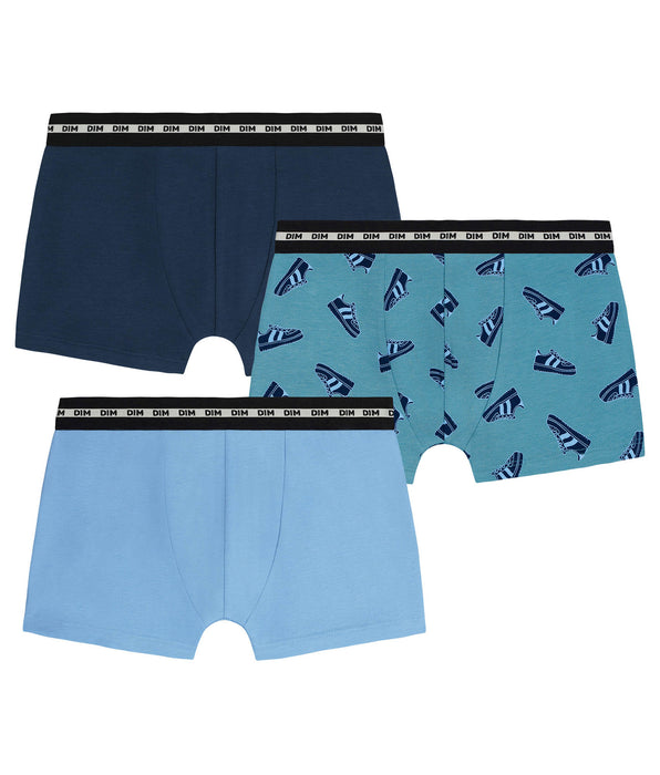 DIM Pacco da 3 boxer da bambino in cotone elasticizzato con motivi Streetwear EcoDim Mode